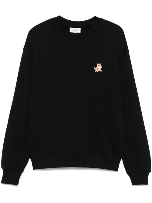 Felpa nera con patch di volpe  MAISON KITSUNE | MM00313KM0321P199